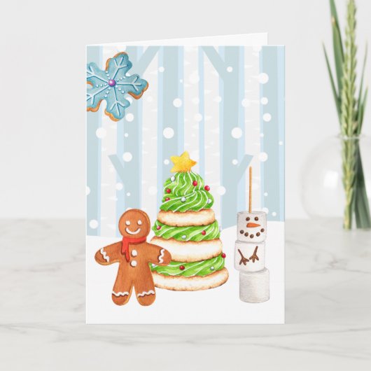 Winter Wonderland Weihnachtskekse Feiertagskarte (Vorderseite)