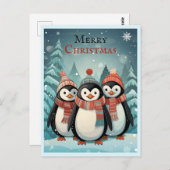 Winter Wonderland Weihnachtspenguins Grüße Postkarte (Vorne/Hinten)