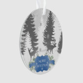 Winter Wonderland Weihnachtsschmuck - Blau Ornament (Vorderseite)