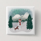 Winter Wonderland - Weihnachtsschneemann Button (Vorderseite)