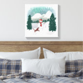 Winter Wonderland - Weihnachtsschneemann Leinwanddruck (Insitu (Schlafzimmer))