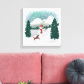 Winter Wonderland - Weihnachtsschneemann Leinwanddruck (Insitu (Wohnzimmer))