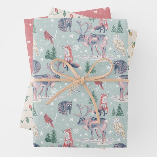 Winter Wonderland Weihnachtswrapping Paper Set Geschenkpapier Set (Beispiel)