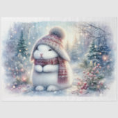 Winter Wonderland White Bunny Decoupage Seidenpapier (Vorderseite)