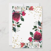 Winter Wonderland White Flowers invitation Einladung (Rückseite)