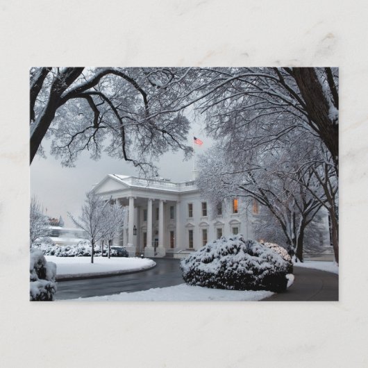 Winter Wonderland White House Postkarte (Vorderseite)