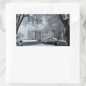 Winter Wonderland White House Rechteckiger Aufkleber (Tasche)