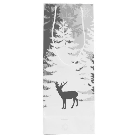 Winter Wonderland Wine Gift Bag - Blau Geschenktüte Für Weinflaschen (Rückseite)