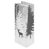 Winter Wonderland Wine Gift Bag - Rot Geschenktüte Für Weinflaschen (Rückseite Schrägansicht)