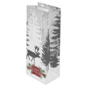 Winter Wonderland Wine Gift Bag - Rot Geschenktüte Für Weinflaschen (Vorderseite Schrägansicht)