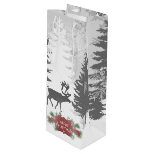 Winter Wonderland Wine Gift Bag - Rot Geschenktüte Für Weinflaschen
