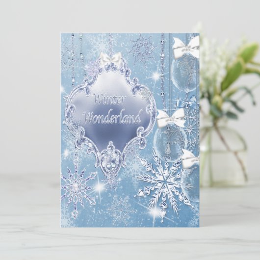 Winter Wonderland Winter Prom Einladungen (Stehend Vorderseite)