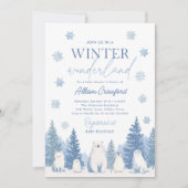 Winter Wonderland Woodland Animals Baby Shower Einladung (Vorderseite)