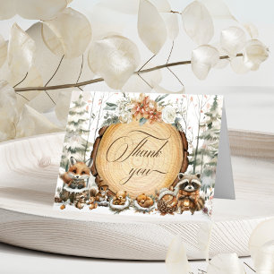 Winter Wonderland Woodland Animals Kinderdusche Dankeskarte