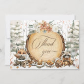 Winter Wonderland Woodland Animals Kinderdusche Dankeskarte (Vorderseite)