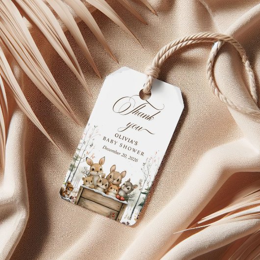 Winter Wonderland Woodland Animals Kinderdusche Geschenkanhänger