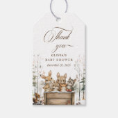 Winter Wonderland Woodland Animals Kinderdusche Geschenkanhänger (Vorderseite)