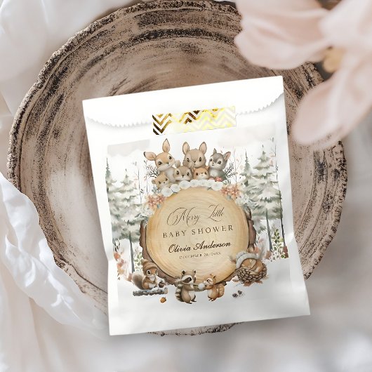 Winter Wonderland Woodland Animals Kinderdusche Geschenktütchen