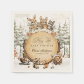 Winter Wonderland Woodland Animals Kinderdusche Serviette (Vorderseite)