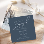 Winter Wonderland Woodland Script Engagement Party Einladung