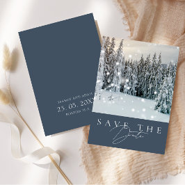 Winter Wonderland Woodland Snow Script Hochzeit Save The Date