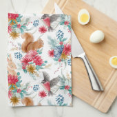 Winter Wonderland Woodland Tiere Weihnachten Geschirrtuch (Viertel Falte)