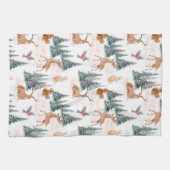 Winter Wonderland Woodland Tiere Weihnachten Geschirrtuch (Horizontal)