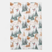 Winter Wonderland Woodland Tiere Weihnachten Geschirrtuch (Vertikal)