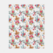 Winter Wonderland Woodland Weihnachtstiere Fleecedecke (Vorderseite)