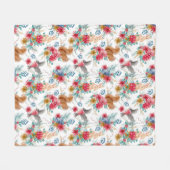 Winter Wonderland Woodland Weihnachtstiere Fleecedecke (Vorderseite (Horizontal))