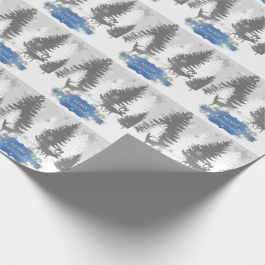 Winter Wonderland Wrapping Paper - Blau Geschenkpapier (Ecke)