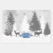 Winter Wonderland Wrapping Paper Flat Sheets - Bla Geschenkpapier Set (Vorderseite)