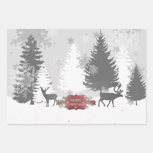 Winter Wonderland Wrapping Paper Sheets - Red Geschenkpapier Set (Vorderseite 2)