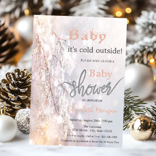 Winter Wonderland Zweige Baby Shower Einladung
