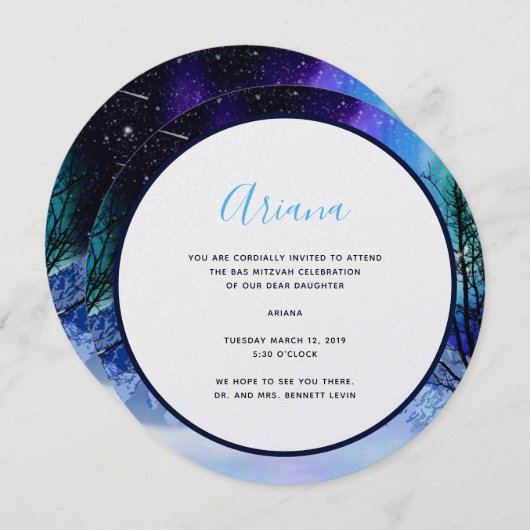 Winter Wonderlights Einladung (Vorne/Hinten)