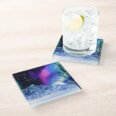 Winter Wonderlights Glasuntersetzer (Schrägansicht)