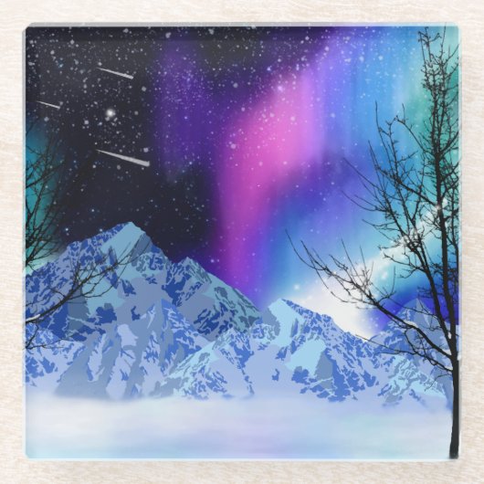 Winter Wonderlights Glasuntersetzer (Vorderseite)