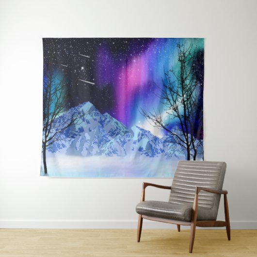 Winter Wonderlights Wandteppich (Beispiel (Horizontal))