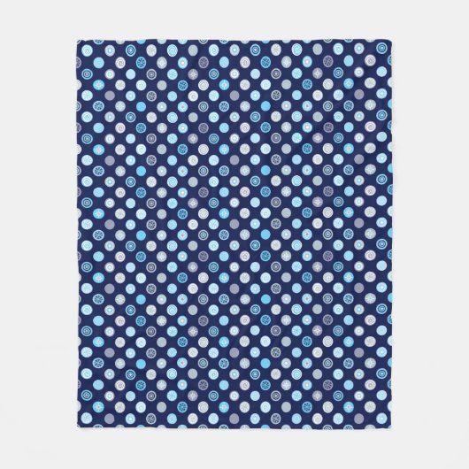 Winter Wonders Blue Dot Pattern Fleece Blanket (Vorderseite)