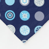 Winter Wonders Blue Dot Pattern Fleece Blanket (Ecke)