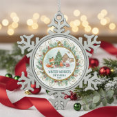Winter Wonders Forest Friends Personalized Schneeflocken Zinn-Ornament