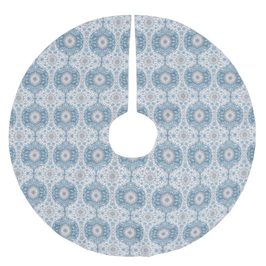 Winter Wonders Ogee Muster Tree Skirt Polyester Weihnachtsbaumdecke (Vorderseite)