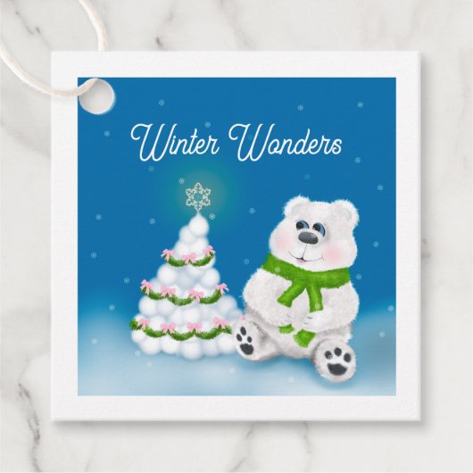 Winter Wonders Polar Bären Cub Snowball Tree Gesch Geschenkanhänger (Vorderseite)