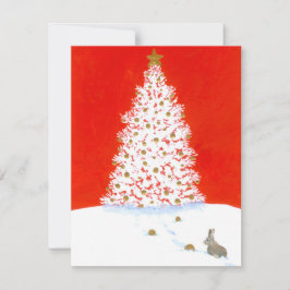 Winter Wonders Weihnachts-Rabbit von Bihrle Feiertagskarte