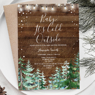 Winter Wood Baby ist kalt draußen Babydusche Einladung