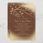 Winter Woodland 50 Jahre Jubiläum Gold und Braun Einladung (Vorne/Hinten)