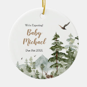 Winter Woodland Animal erwarten wir Eltern Keramik Ornament