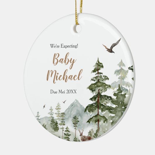 Winter Woodland Animal erwarten wir Eltern Keramik Ornament (Links)