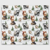 Winter Woodland Animal Friends Ansammlung Geschenkpapier (Flach)