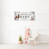 Winter Woodland Animals Aquarell Kinderdusche Banner (Insitu)